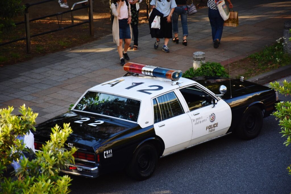 LPR in Law Enforcement: A police car on the street in the US